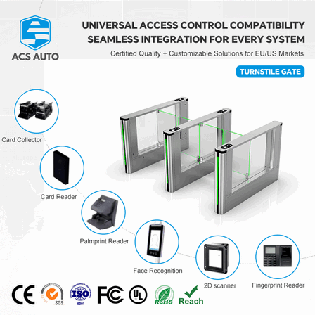 Baroxon Ba-1116 premium high-speed swing barrier security gate system for commercial office lobbies in Singapore