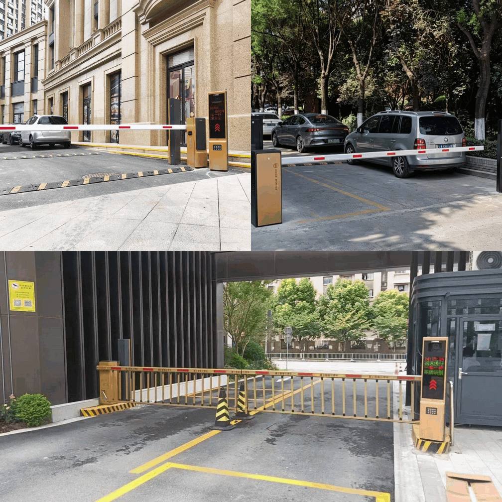 Heavy-Duty Automated Parking Gate with Integrated ANPR Camera System - Smart License Plate Recognition Vehicle Access Control & Boom Barrier