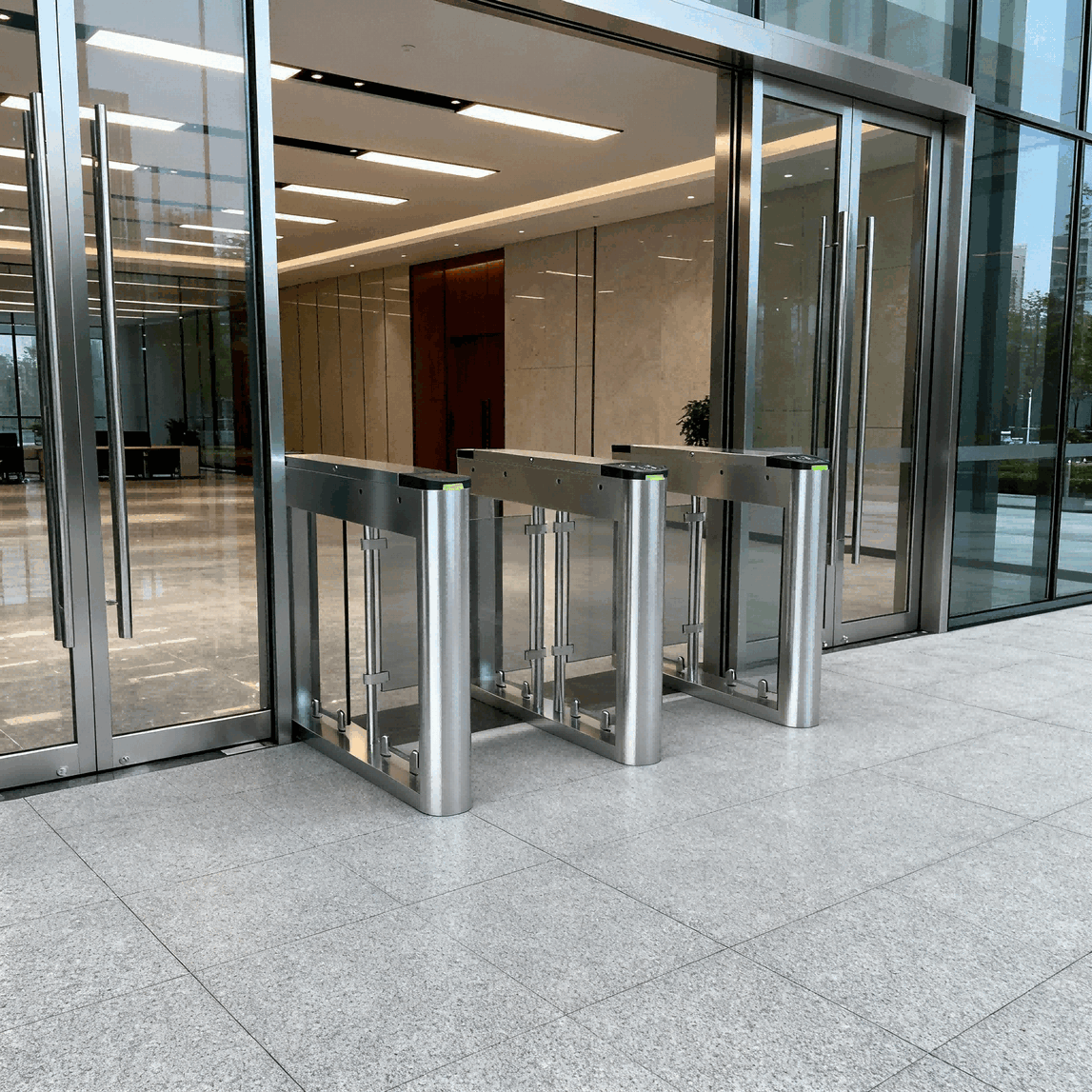 بوابة دوارة متأرجحة RFID وQR مضادة للاصطدام لمشاريع المدن الذكية