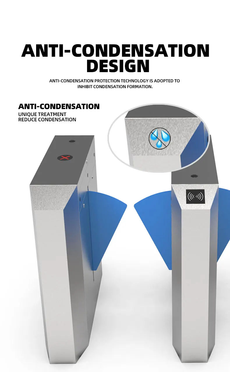 Transparent acrylic flap barrier speed gate for corporate entry Singapore