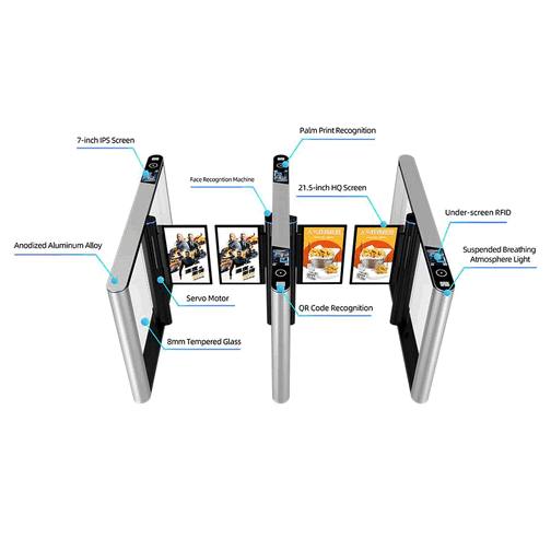 Electronic Smart Swing Barrier Turnstile Gate with Integrated Face Recognition and Smart Card Access Control System – High-Security Digital Entrance Solutions