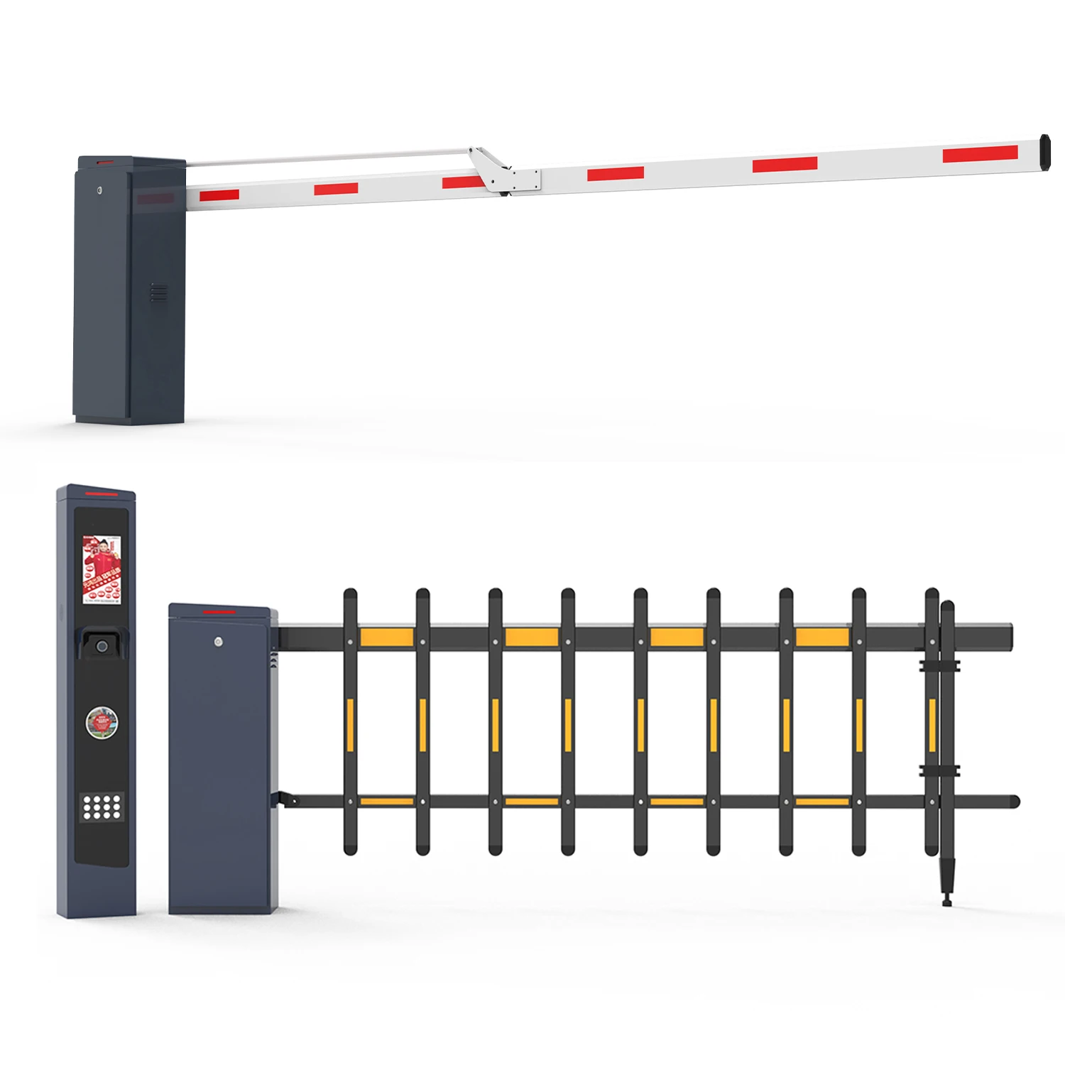 بوابة حاجز أمني صناعي RFID مع ذراع ألمنيوم وتحكم لاسلكي