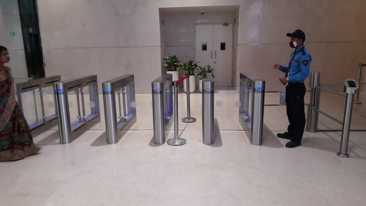Industrial park turnstile installation