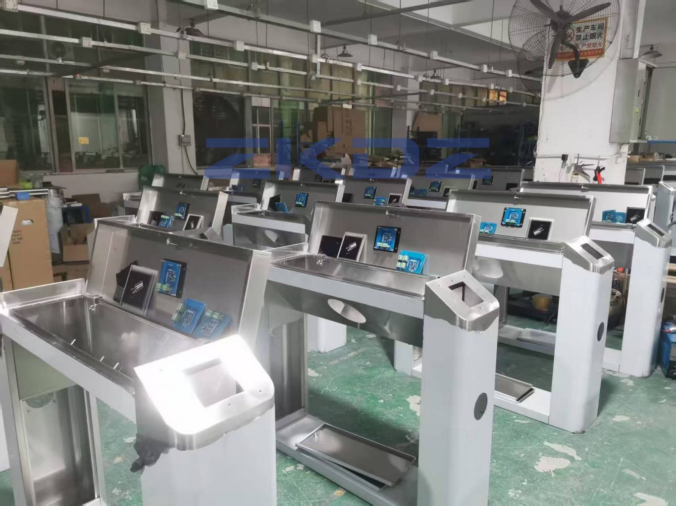 Installation of Automatic Queue Barrier Drop Arm Turnstile in Industrial Warehouse Area