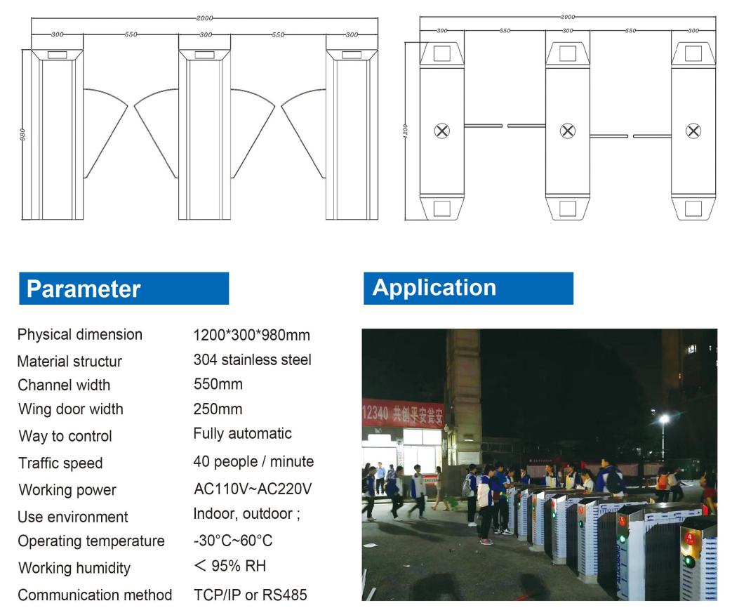 Stainless steel security details of Baroxon tripod turnstile gate mechanism