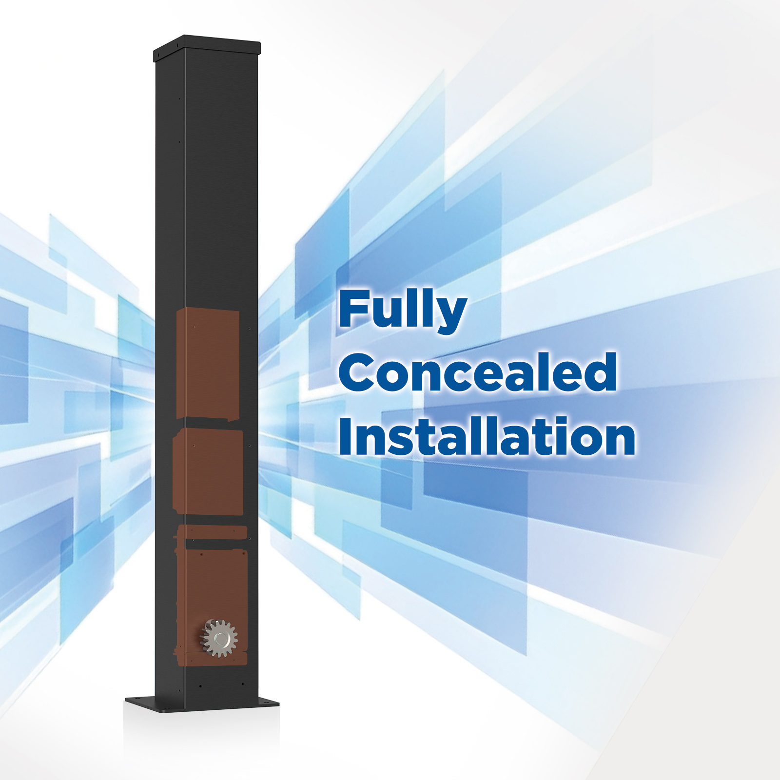Final result of luxury automatic gate pillars with high-security standards from Shandong factory