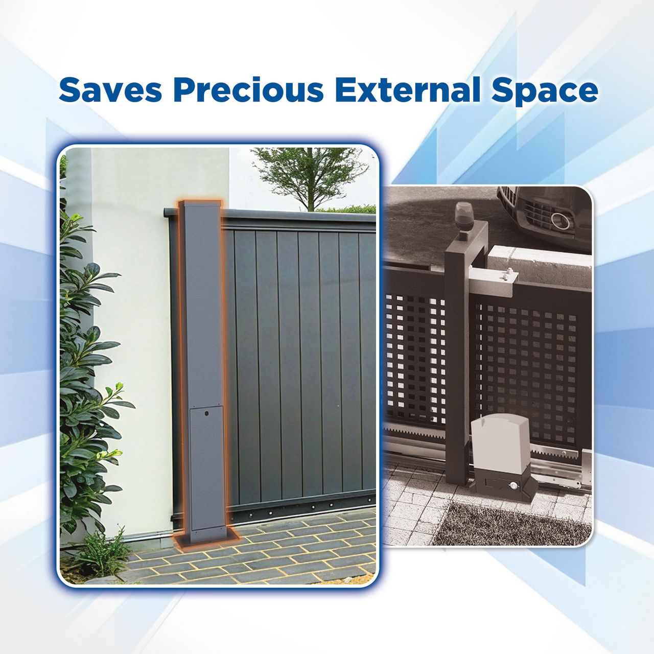 Modern minimalist electric gate control panel system designed for luxury landed properties