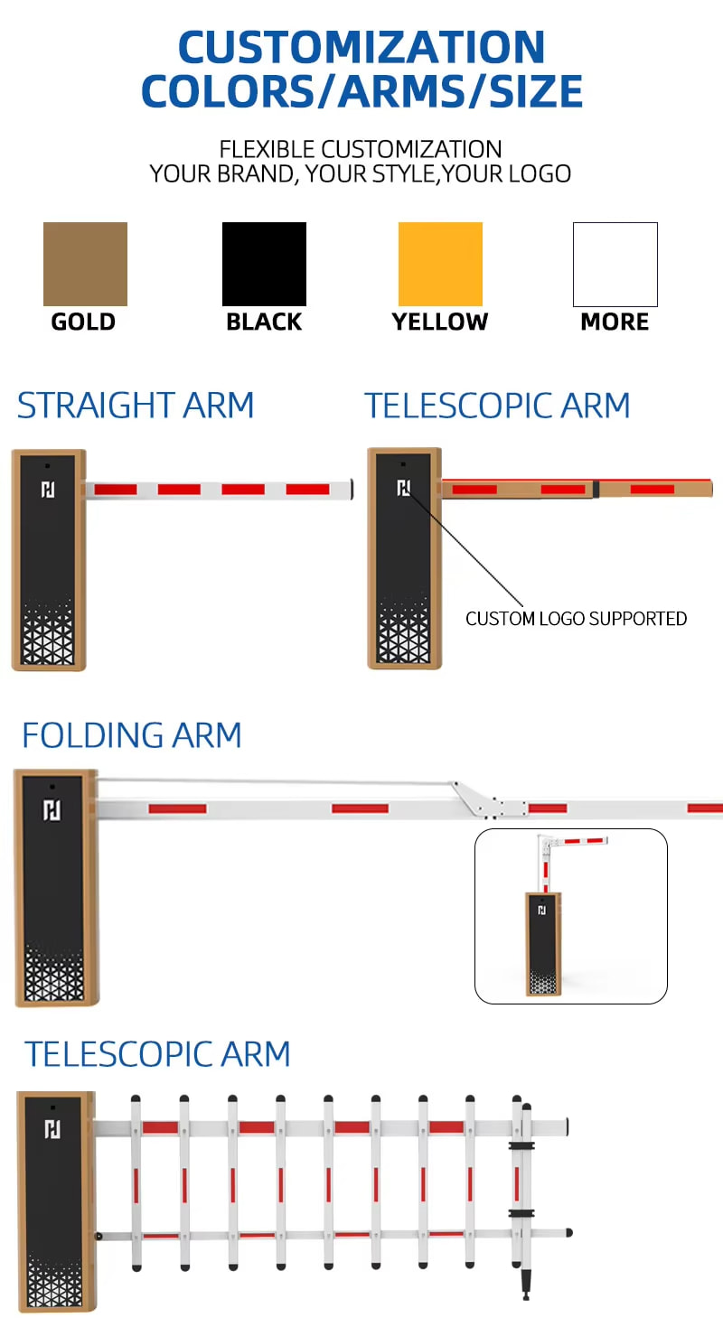 Customizable automated barrier arm lengths and branding options Baroxon Singapore