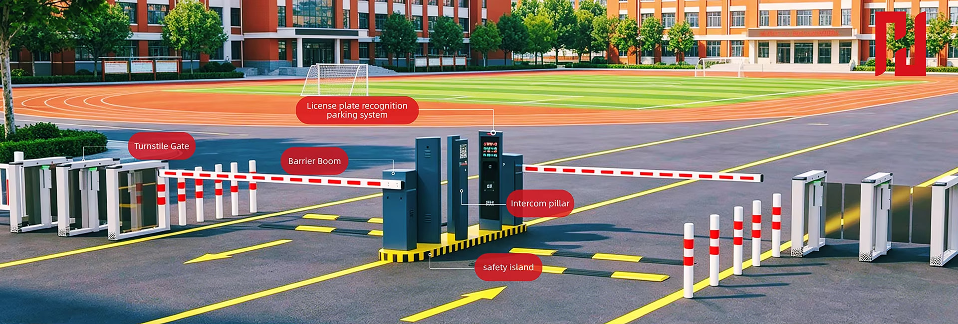 Residential entrance security barrier with loop sensors Singapore